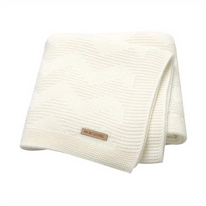 Wavy Jacquard Baby Knit Blanket, All-Season Use
