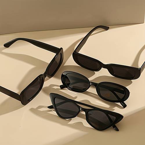 4 piezas unisex retro moda, gafas decorativas, set
