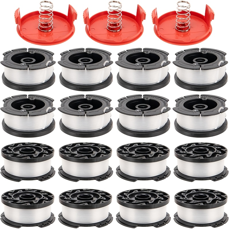 22pcs compatible with black decker   eater af 100 automatic   suitable for black decker trimmer string trimmer string replacement spools 16 spools 3 caps 3 springs