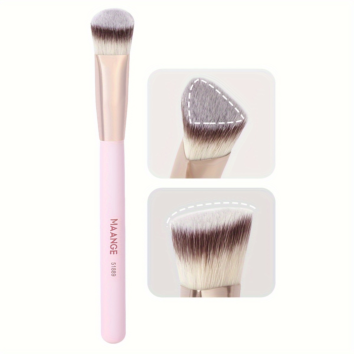 

A Single Concealer Brush With Contour Brush, Triangle Brush Head, Soft Bristles, For Travel, A Gift For Beginners, Makeup Brush For Campus Use.