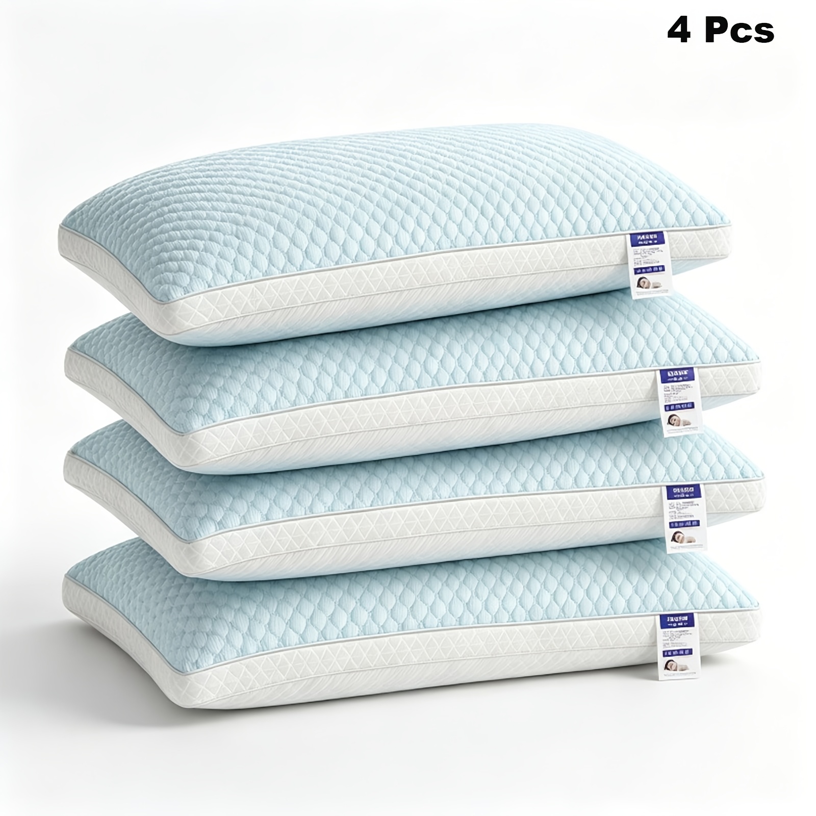 4pcs Cbreathable Tofu Pillow - Relax The Neck Support, Enjoy A Comfortable , In The Bedroom Or In The Hotel - Gift