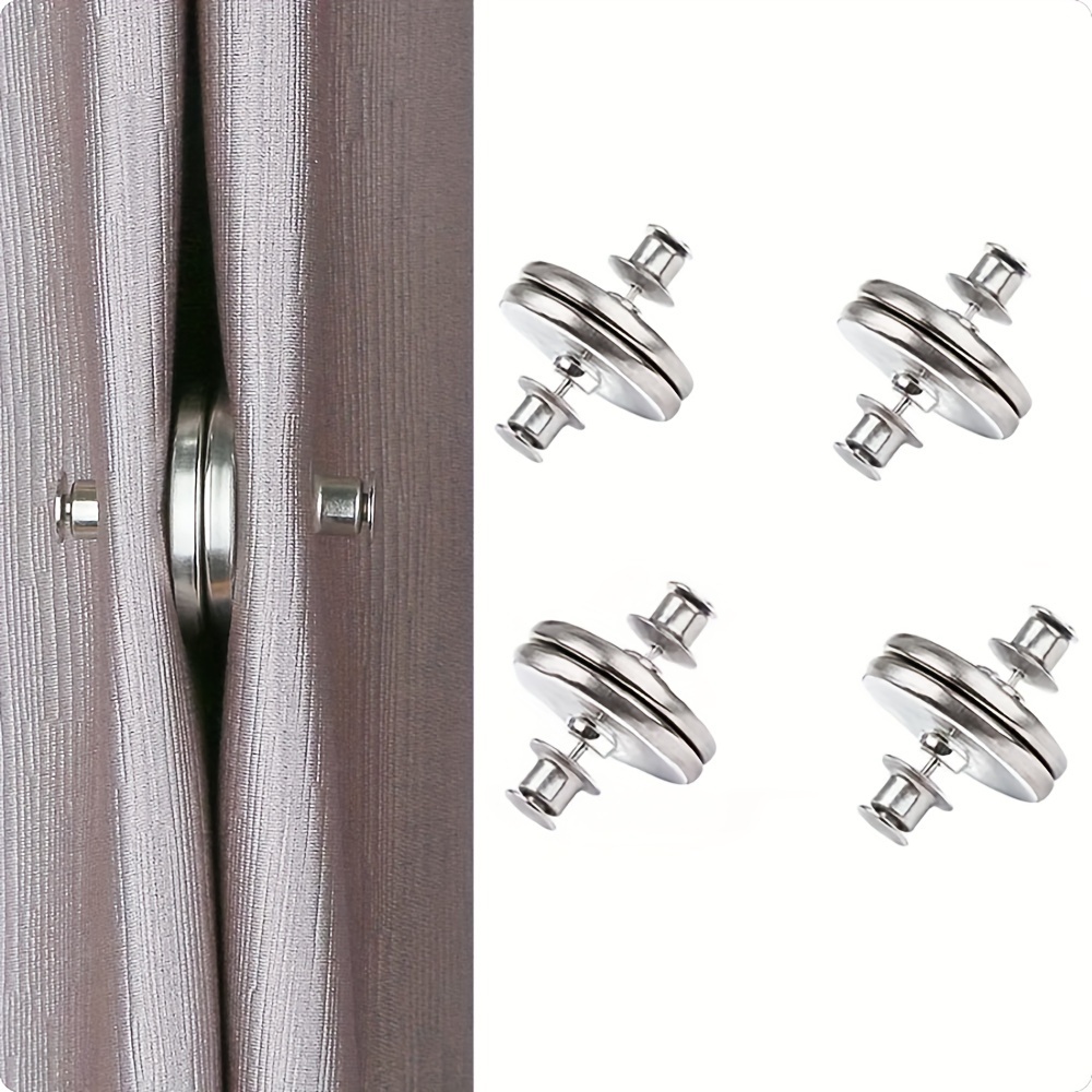 

Horn Magnetic Curtain Clips - 2/4/6 Piece, Easy Install & Remove, No-drill, Strong Grip For Privacy And Light Blocking, Silvery Alloy