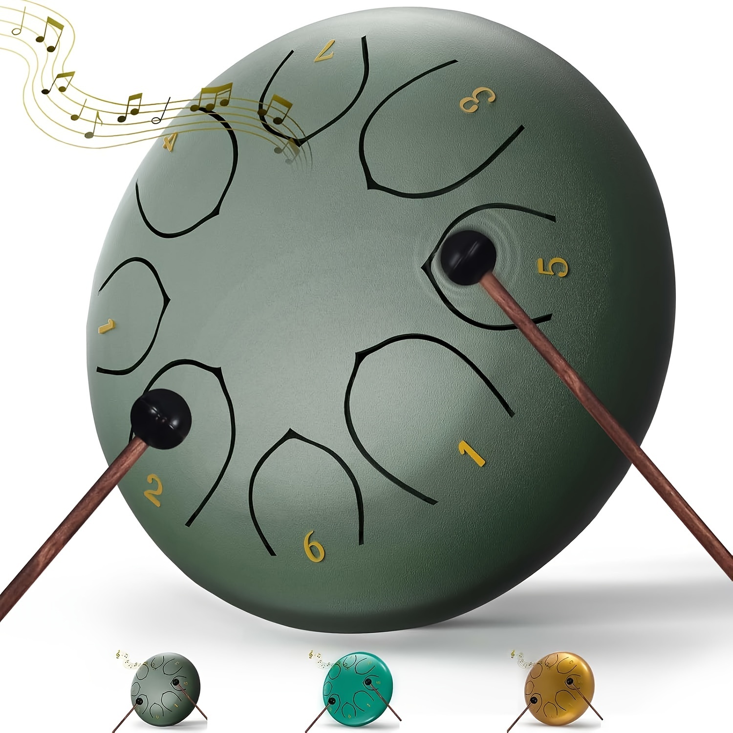 TEMU Rain Drum For Outside Garden, Steel Tongue Chakra Drum, 6 Inch 8 Note Garden Musical Instrument Rain Drum, Waterproof Rain Drum Wind Chime,