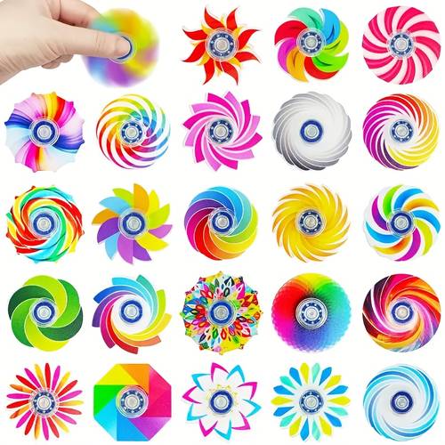 6/12/24/30 stück lebendige acryl-fidget-spinner in zufälligen farben stilen – für gastgeschenke, - & feiertagsgeschenke, coole spielzeuge für jugendliche, zufällige farbe, halloween-/thanksgiving-/weihnachtsgeschenk, n