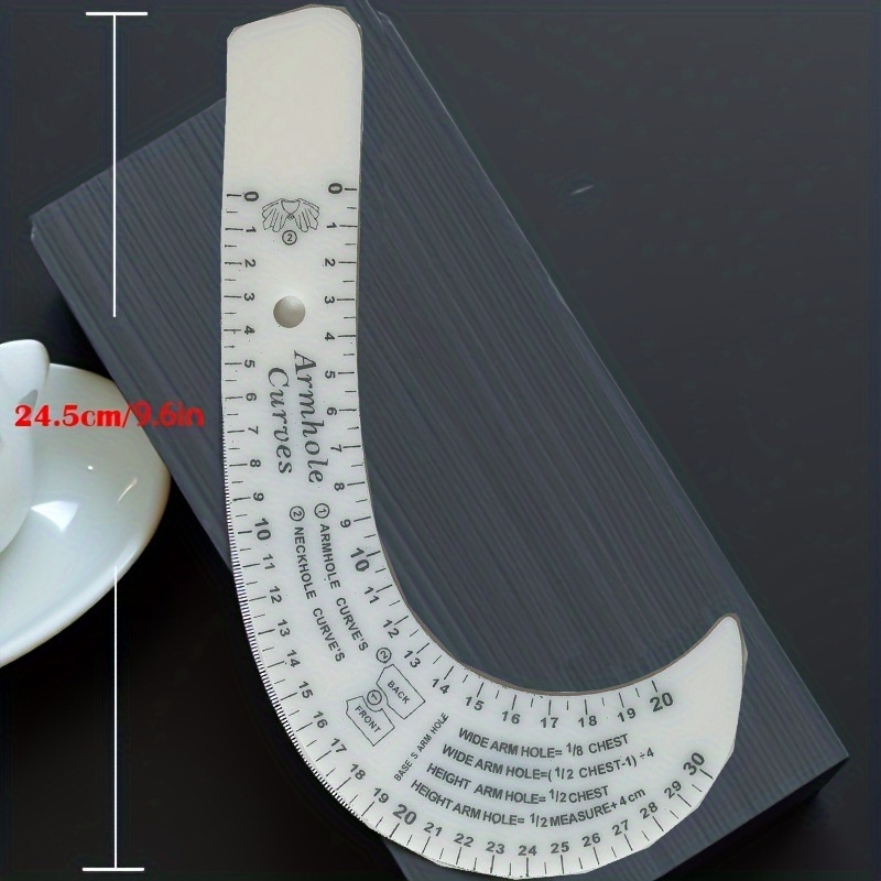 TEMU 1pc Sleeve Hole Curve Ruler, Garment Ruler, Clothing Template, Drafting Ruler, Ruler, Quilting Ruler, Pattern Cutting Ruler, Cutting Ruler,