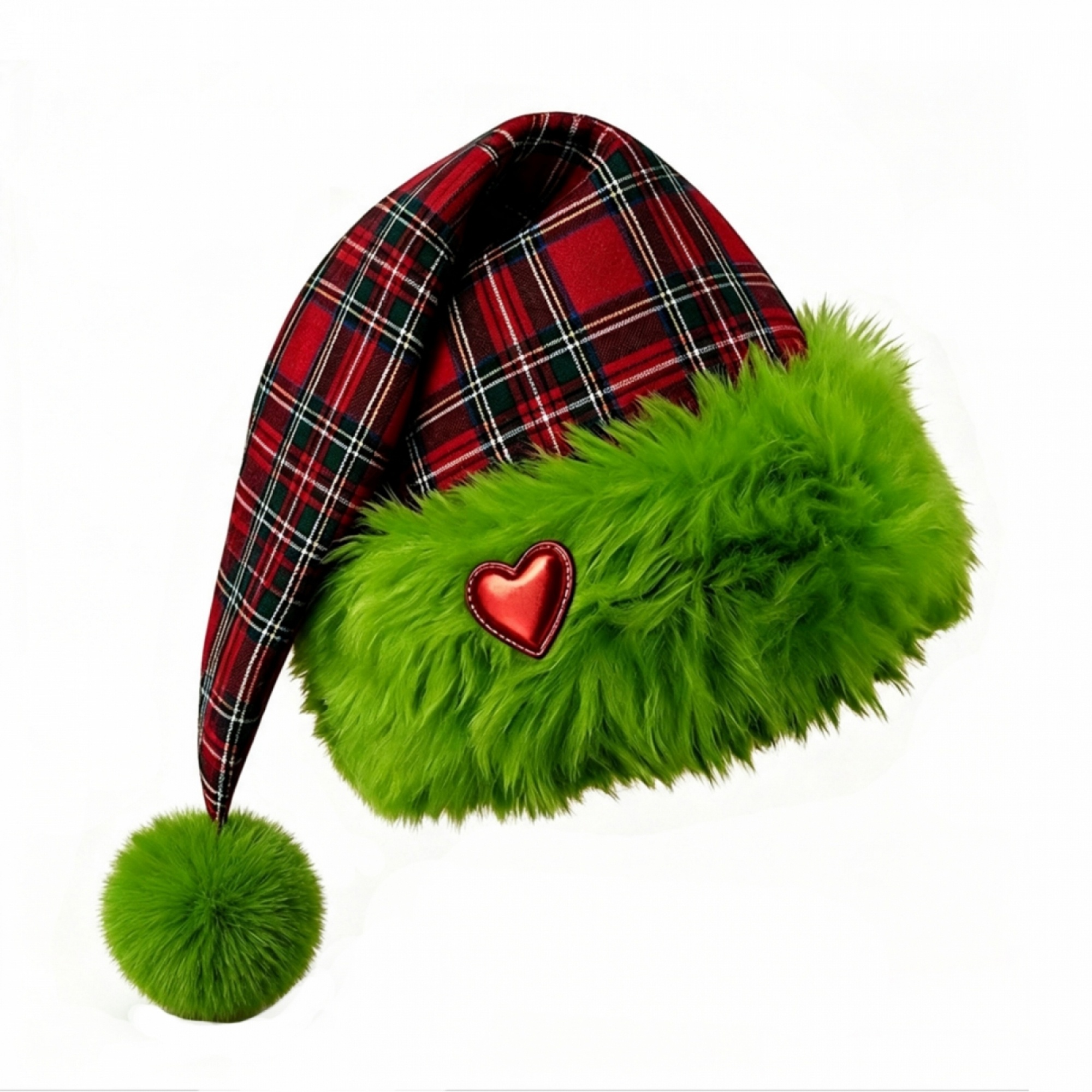 TEMU Adult Plush With Plaid Pattern & Heart Decor - Soft Fuzzy Suitable For Holiday Parties, Xmas Costumes, Themed Events - Cozy Ball For And