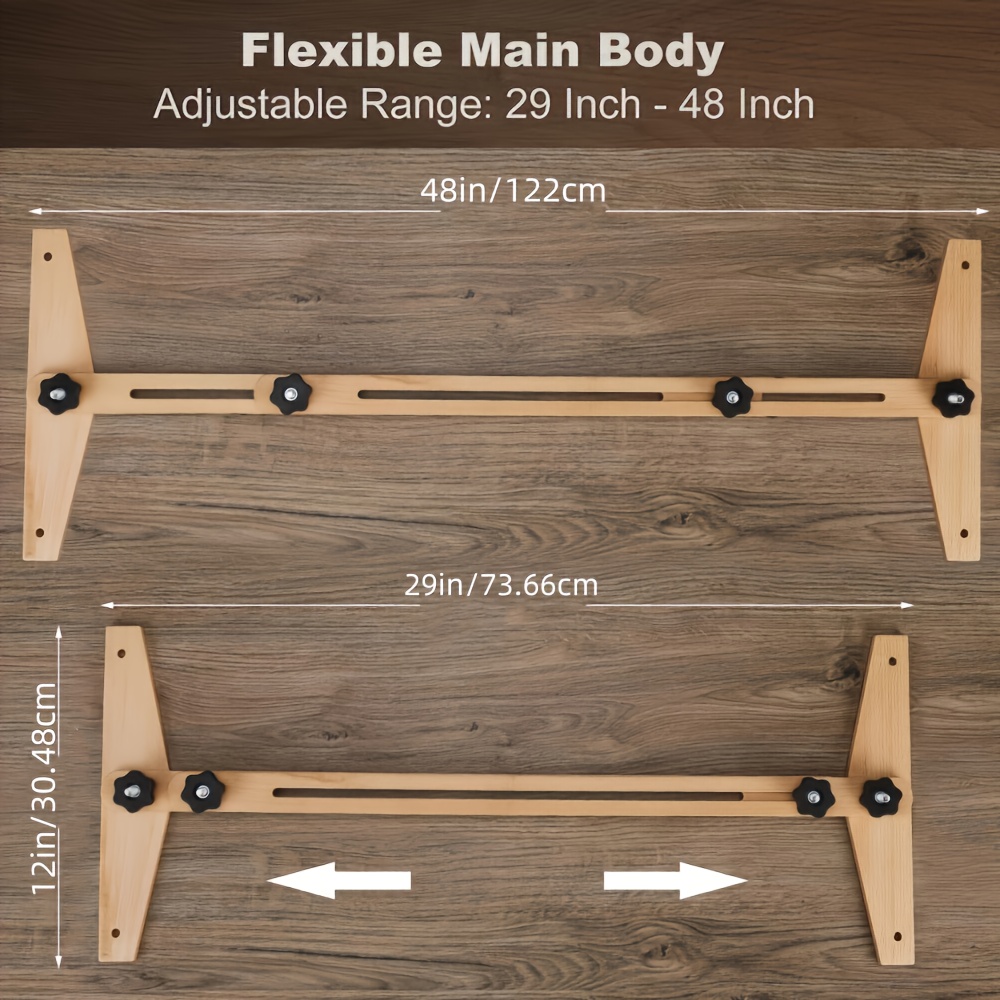 

Adjustable Hardwood Stair Tread Gauge & Shelf Tool – 28” To 48” Range, 3 Knobs For Precise Measurements, Ideal For Stairs, Risers, And Partitions