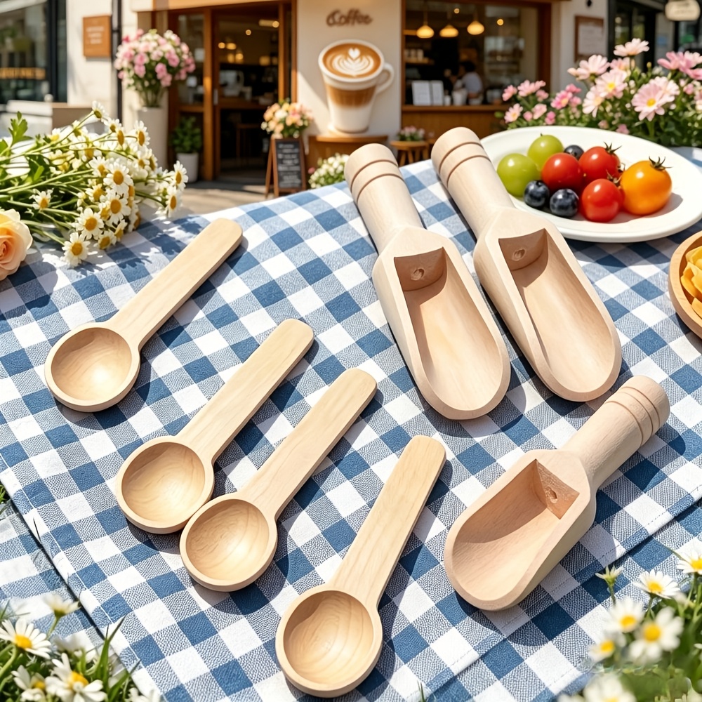 TEMU 7pcs Mixed Measuring Spoon 4+3 Set Combination, Essential Measuring Spoon For Cooking Seasoning, Handle Coffee Tea Powder Measuring Spoon, 1 Set