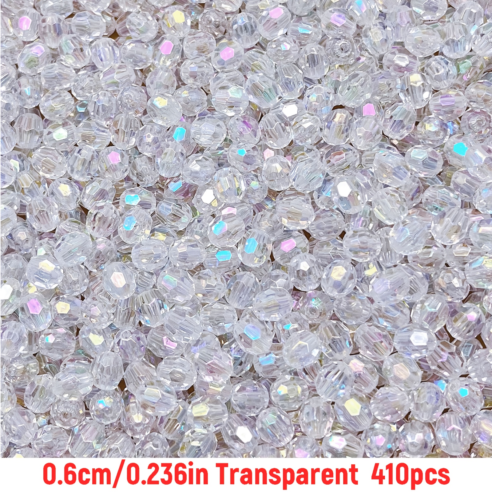 TEMU 410pcs 6mm Acrylic Ab Coated Corner Beads Loose Beads Transparent And Random Mixed Colors For Jewelry Making Bracelet Necklace Materials