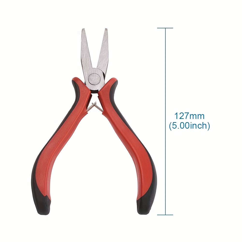 TEMU 2d Flat - 1pc Carbon Steel Jewelry Pliers For Jewelry Making Supplies, Flat Nose Pliers, Polishing, 127mm, For Jewelry Making Project, Handmade
