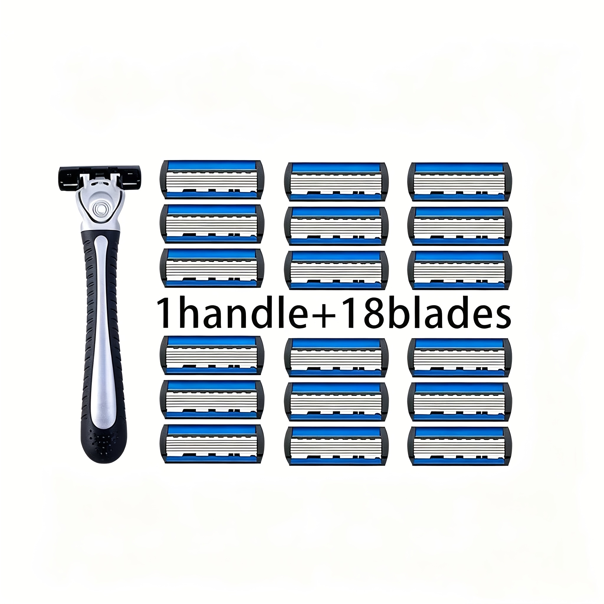 Men 6-layer Stainless Steel Razor, Non-slip Handle, Replaceable , Wet Dry Shaver For Face & Legs