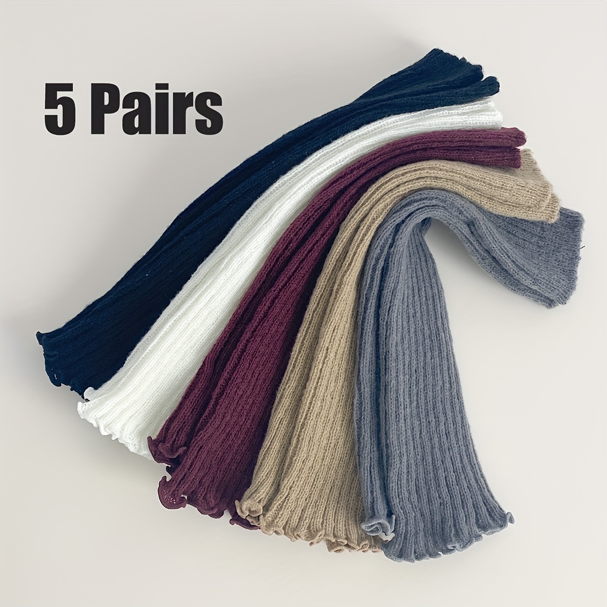 5 Pairs Leg Warmers, Girls' Slouchy Socks, Kids' Leg Warmers, Leg Socks, Slouchy Leg Warmers, Stylish Long Tube Socks, Suitable For Spring And Autumn