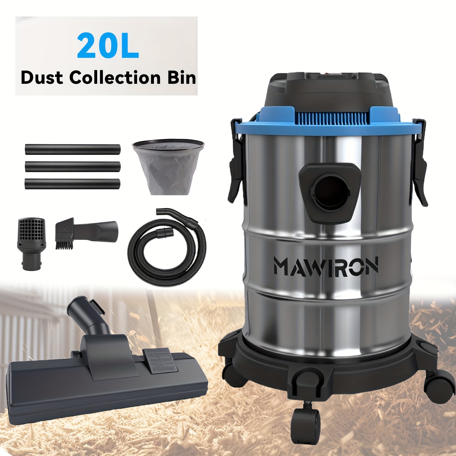 Image of 3 In1 Wet Dry Vacuum Cleaner, 20l Vacuum Cleaners, 1500w Compact And Lightweight, Vacuum And Carpet Cleaner With 1.7m Hose For Removing Dust, Dirt And Allergens