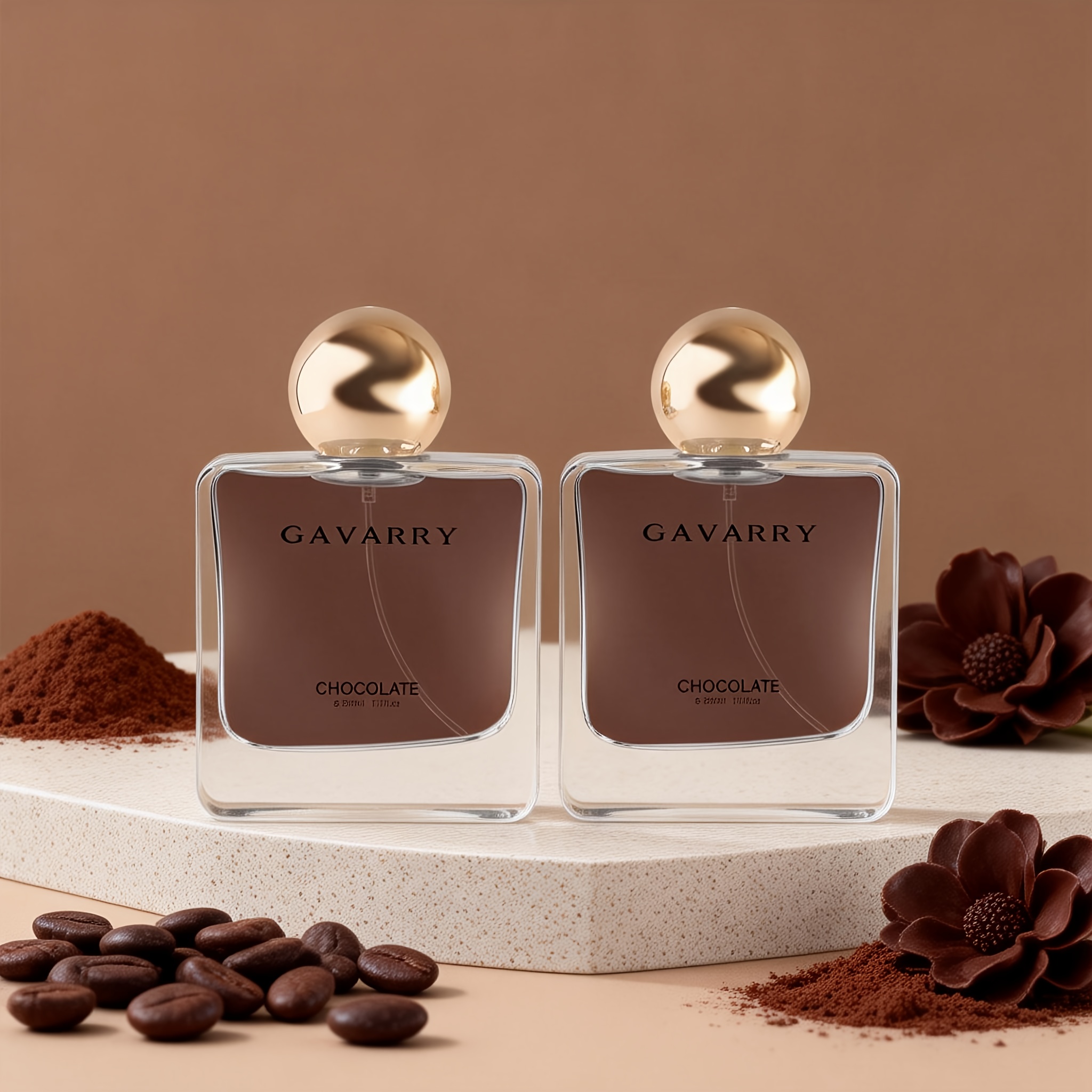 Image of 2pcs | 2pcs Chocolate Perfume (2*50ml/2*1.7oz): Oriental Vanilla Warm Sweet Scent | Rich & Comforting Fragrance For Holiday Gifting & Personal Use
