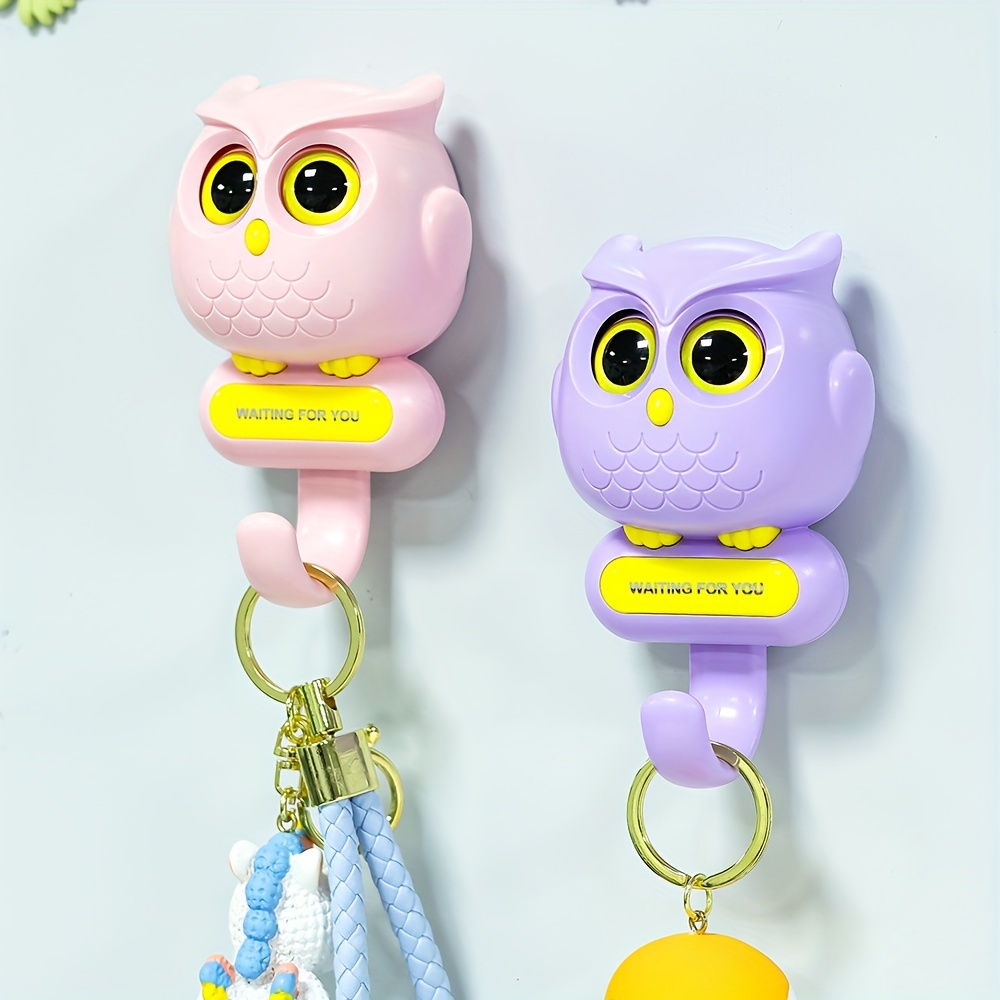 

1pc Creative Owl Hook, Cute Seamless Dormitory Bedroom Door Hangers Hooks, Key Umbrella Towel Cap Coat Rack Wall Decoration