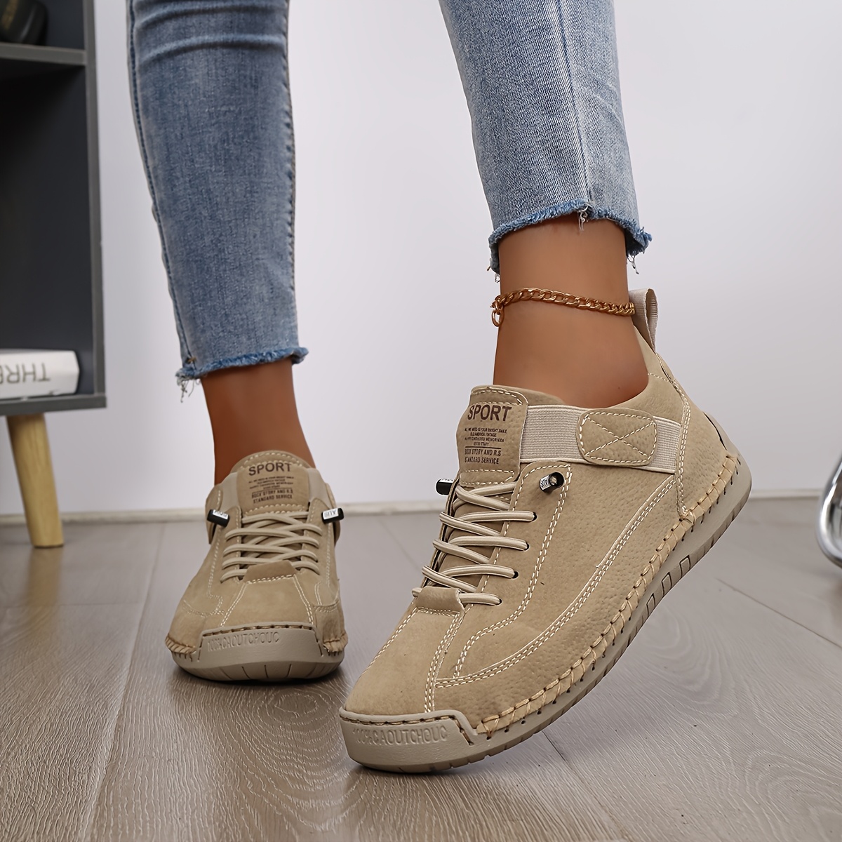 Versatile Flat Shoes Casual Sneakers Comfortable Ankle Boots, Women Shoes