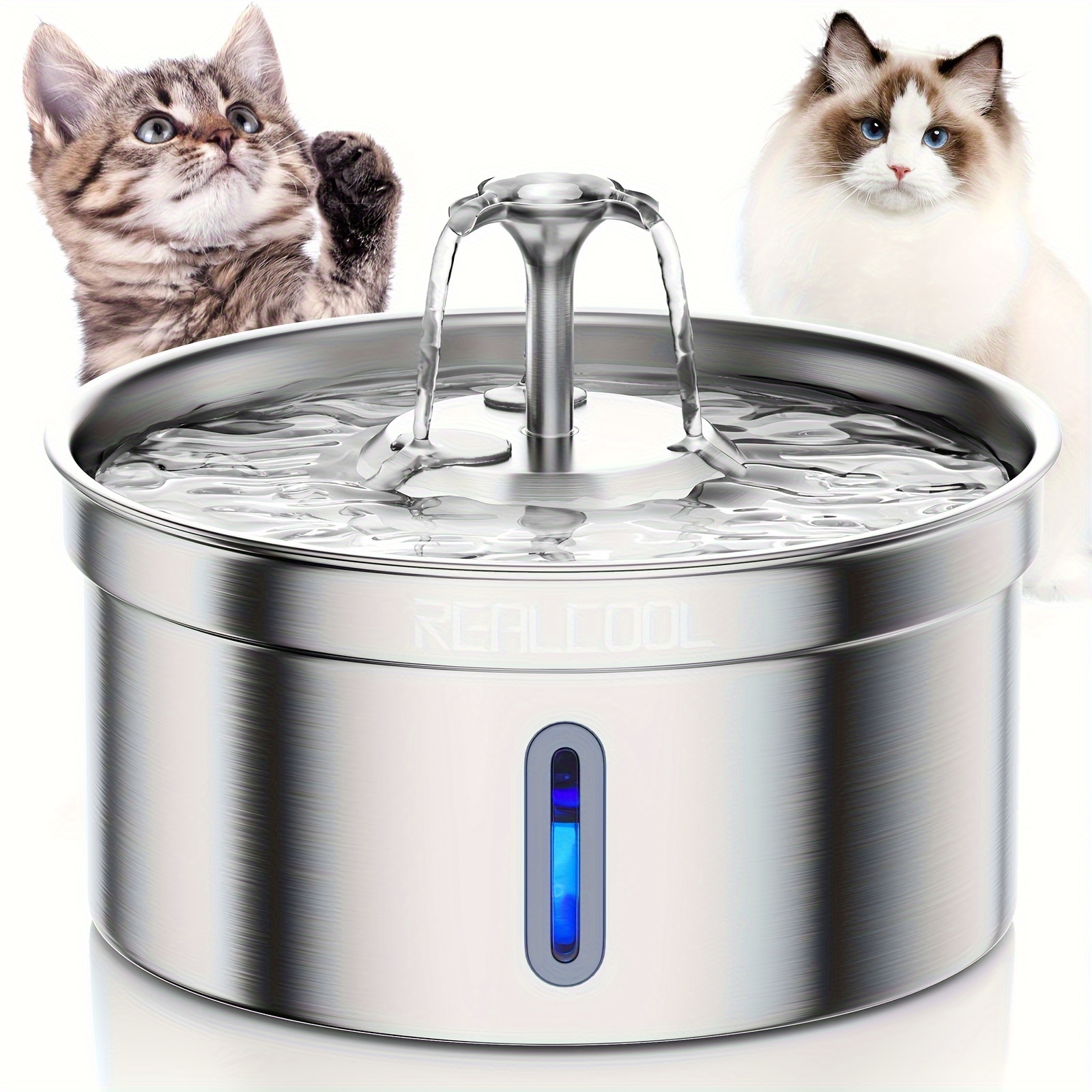 

Cat Water Fountain Stainless Steel 4l/132oz, Large Capacity Pet Water Fountain For Cats Inside, Automatic Dog Water Dispenser With Quiet Pump, Suitable For Multi-pet Households