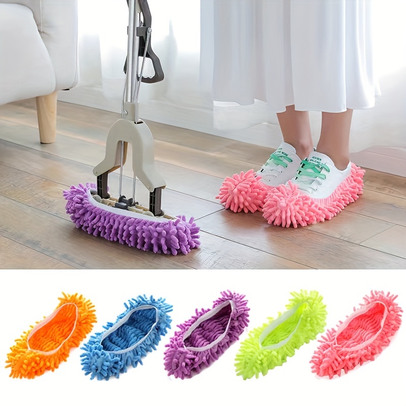 

10pcs Microfiber Mop Slippers - Washable, Multi-functional Dust Duster Shoe Covers For Floor Cleaning In