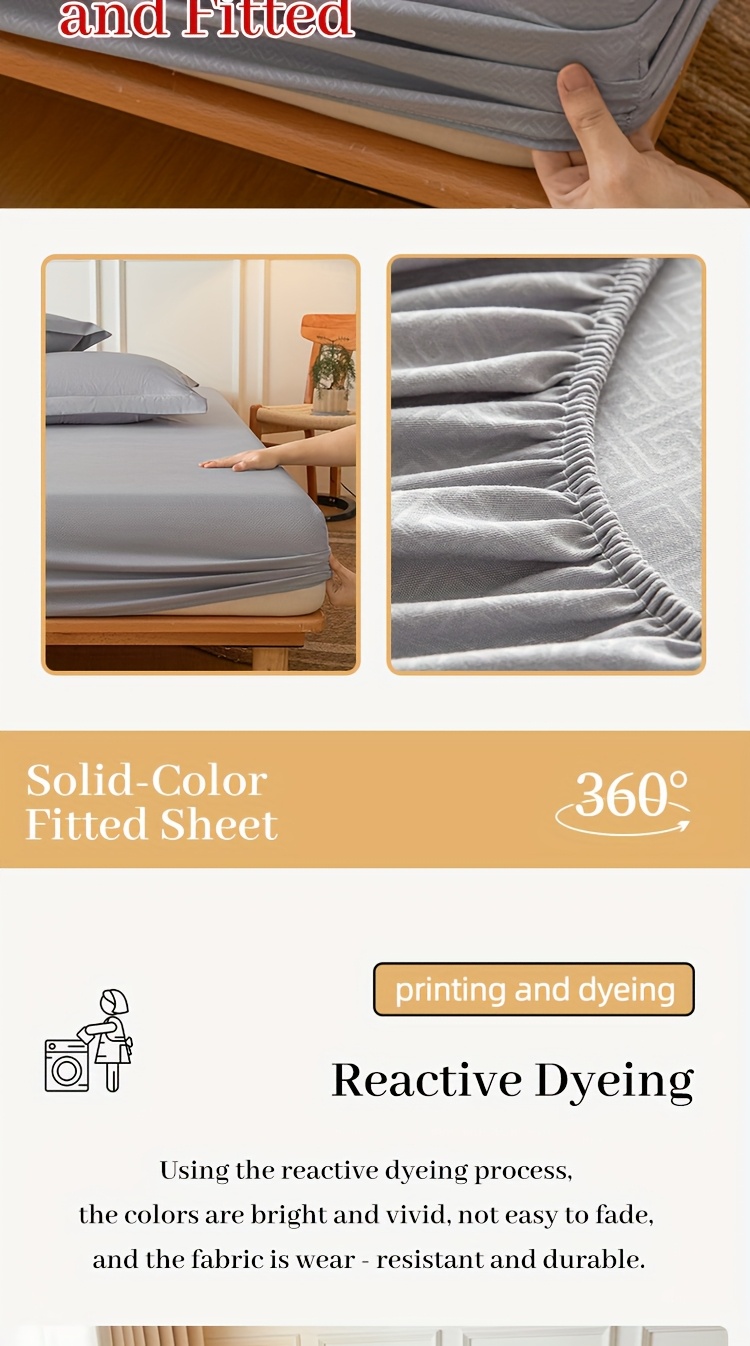 3pcs luxury fitted sheet   fitted sheet two pillowcases pillow inserts not included brushed velvet embossed mattress cover 100 polyester soft and comfortable light beige friendly bedding multi size thickened mattress protector suitable for home   hotel machine washable bed covers thanksgiving gift Product details 10