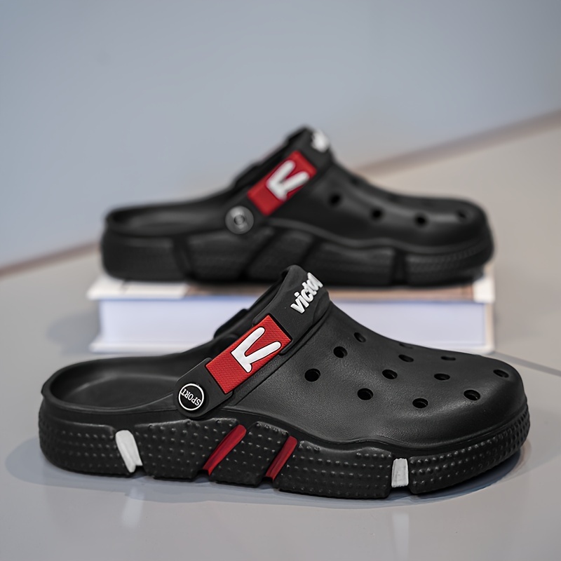 Men'S Summer Fashion Trendy Versatile Thick-Soled Anti-Slip Slide Sandals Outdoor Casual Breathable Comfortable Hole-Studded Shoes