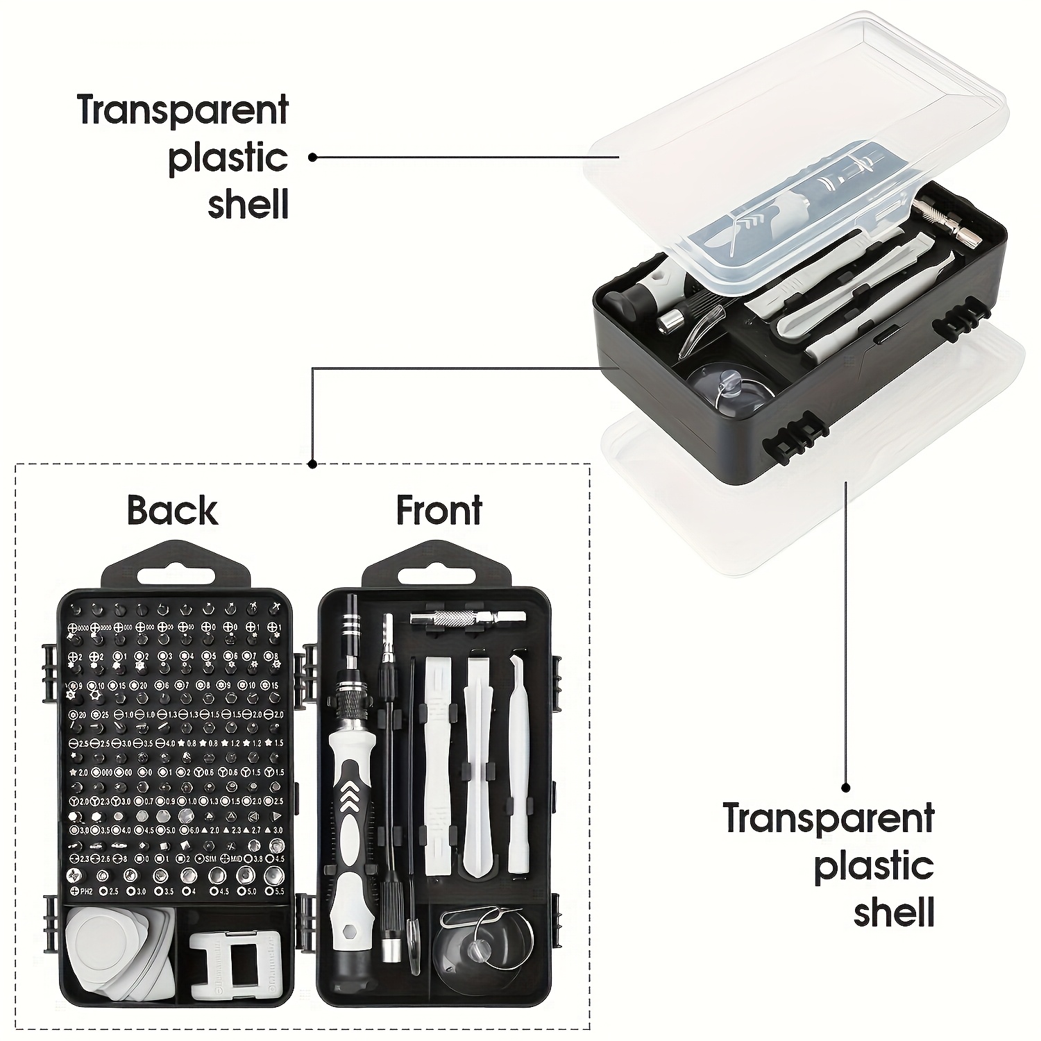 precision screwdriver tool set 115 in 1 tool set convenient repair tool for computer mobile phone watch camera notebook the screwdriver head   of high quality chromium vanadium steel high hardness will not damage the device details 3