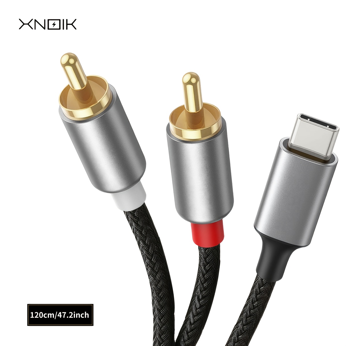 Image of 2025 Upgraded Audio Cable Type-c Splitter With Dual Rca Connectors, Compatible With Amplifier And Speaker Cables