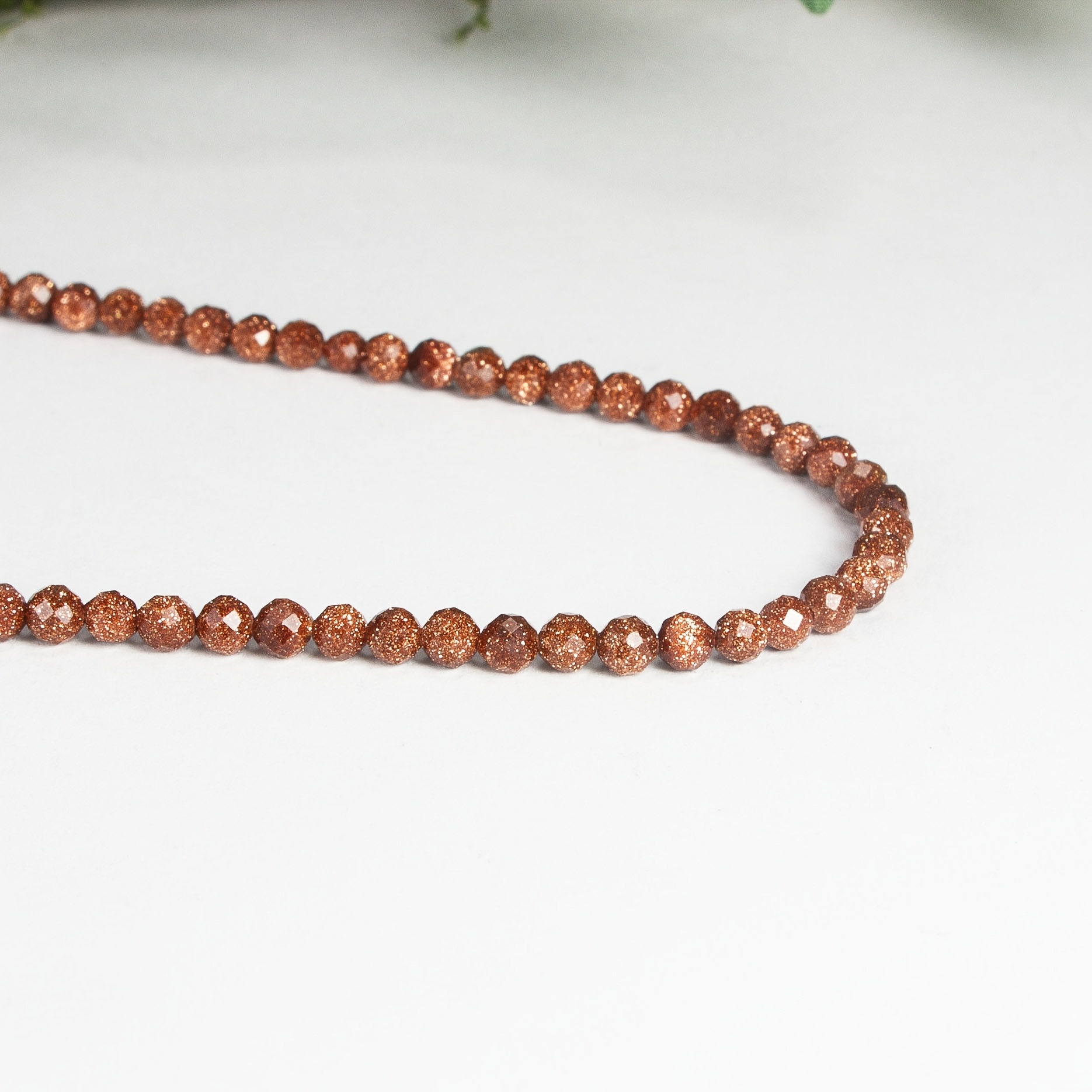 TEMU 1 di Perline in Pietra Sabbia , Lunghezza 38Cm, Misura 2Mm/3Mm/4Mm, Belli Colori con Dorate, Utilizzate per Ciondoli/Gift Regali /Jewelry /Gift