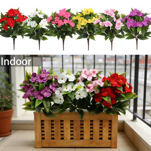2pcs artificial flowers multi color faux flower planter stylish decor for patio balcony long lasting flowers home outdoor landscaping must have table window display bouquet plastic suitable for spring thanksgiving