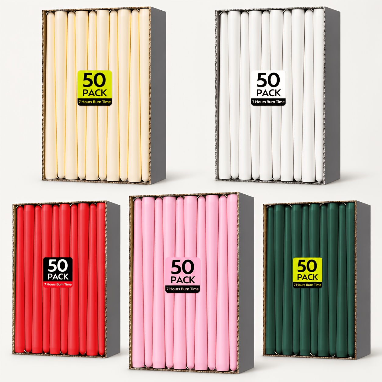 item picture long taper candles 50 pack unscented dinner candles for holders elegant   for wedding centerpieces formal dining romantic decor graduation season gifts