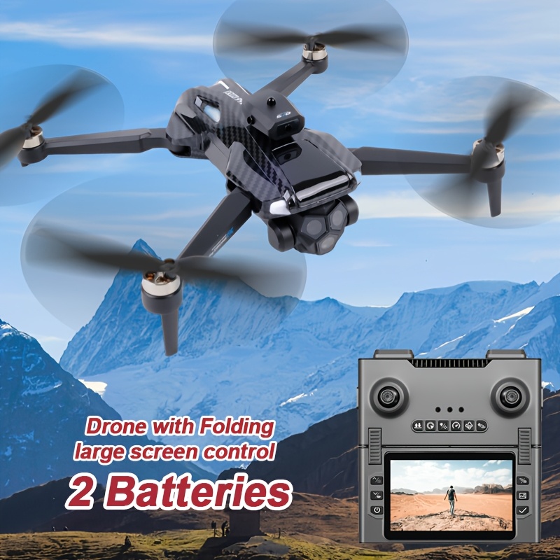 Image of Foldable Dual Camera Drone With Foldable Screen Remote Control, Memory Card And Card Reader, Hd Electric Adjustable Camera, Hovering, -time Transmission, Trajectory Path Flight