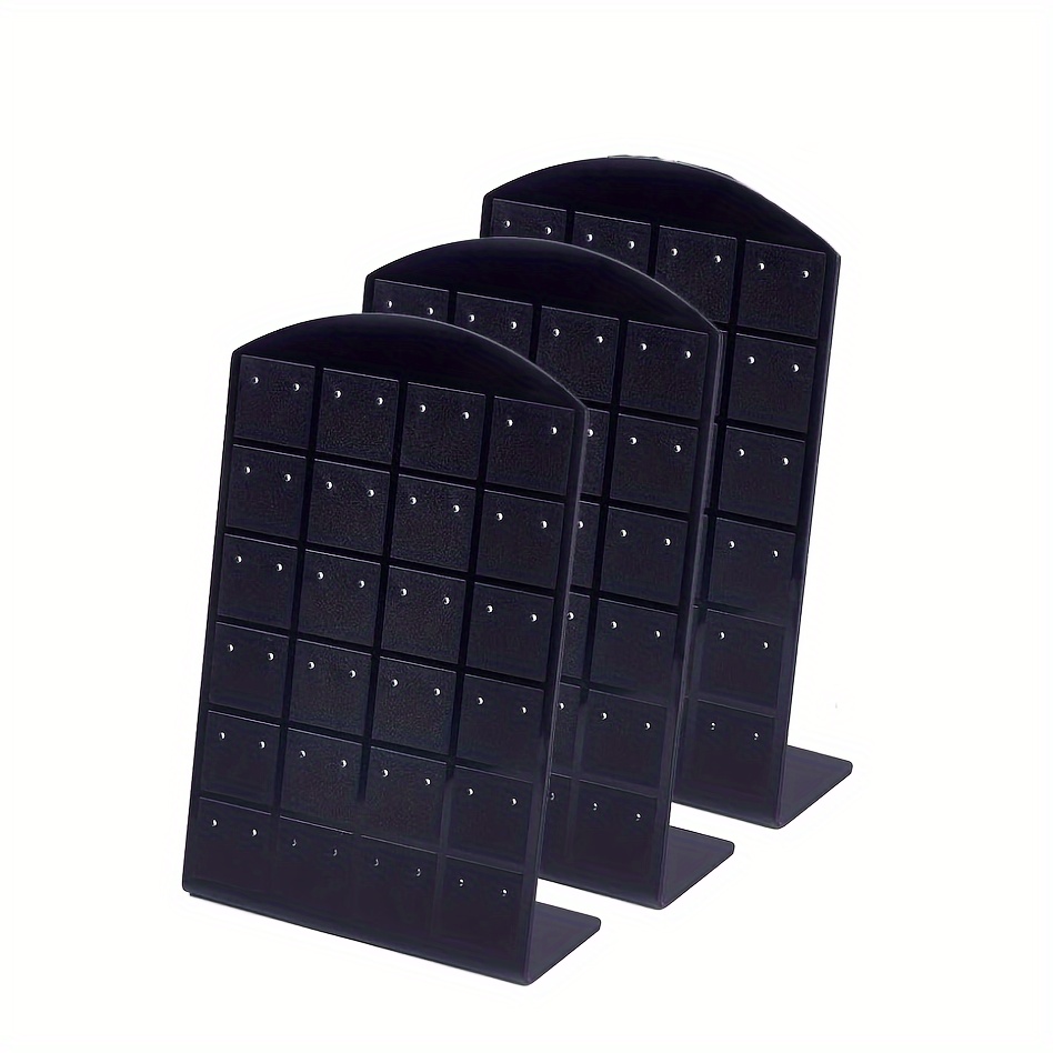 Image of 3pcs 72 Holes/48 Holes Acrylic Earrings Holder, Ear Studs Display Stand, Plastic Jewelry Display Rack, Jewelry Showcase Display Props, Jewelry Organizer, Jewelry Storage Rack , Jewelry Towers