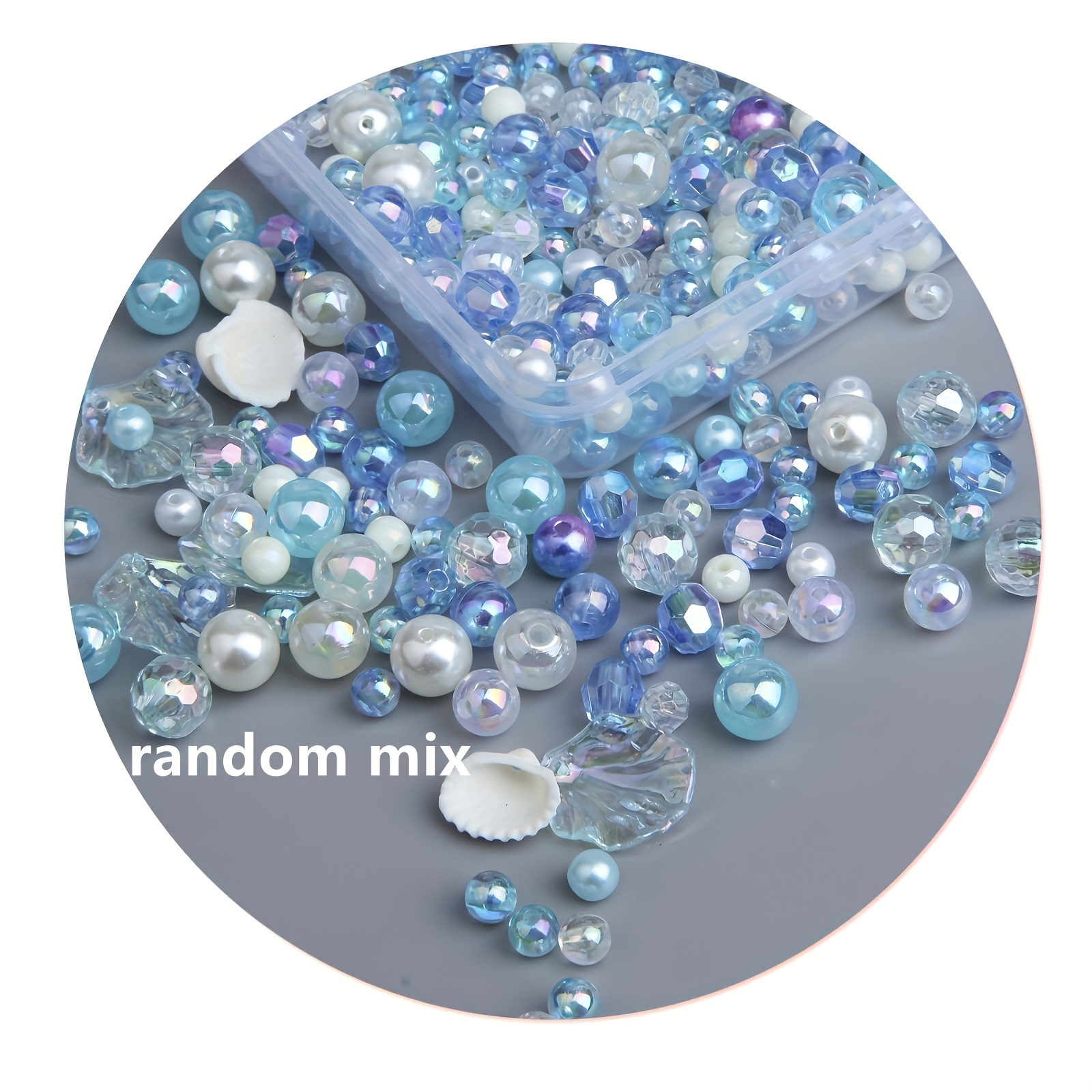TEMU 100 pièces, perles rondes mélangées aléatoirement de différentes couleurs et matériaux de 3 à 12 mm, avec une petite quantité de grands