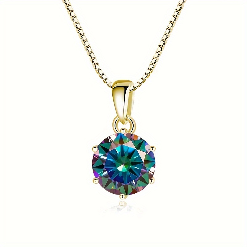 Women's 1CT Moissanite Pendant Necklace — Elegant Gift