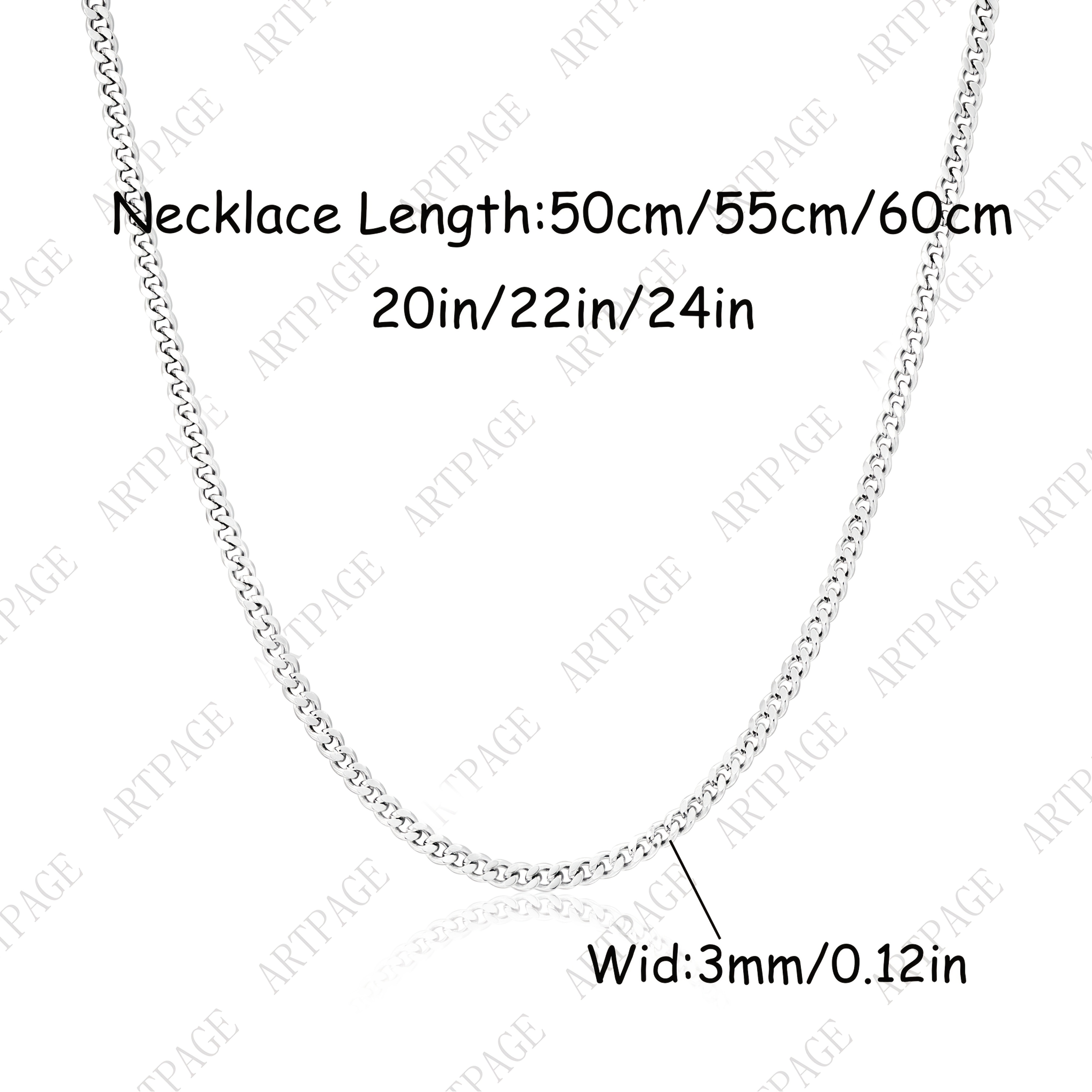 Image of 925 Silver Cuban Link Necklace, Sizes 20in/22in/24in, Width 3mm, Fashion Minimalist Style, Unisex, Suitable For Daily Wear, With A Fine Gift Box