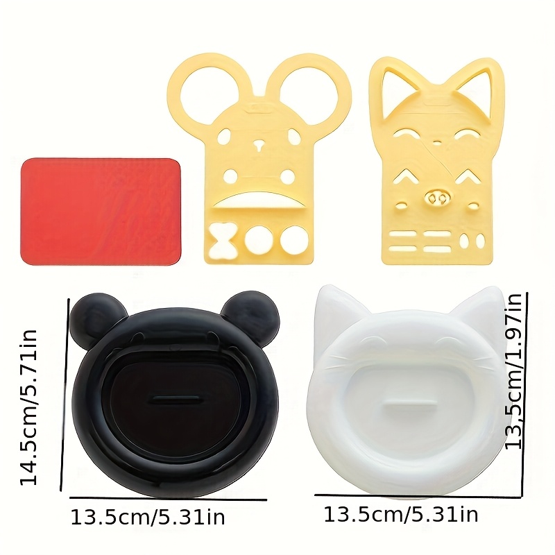 a set of 5 cute cat and   molds 160 grams of rice diy sushi bento seaweed kitchen rice ball molds seaweed kitchen tools seaweed perforation knife for family   details 2