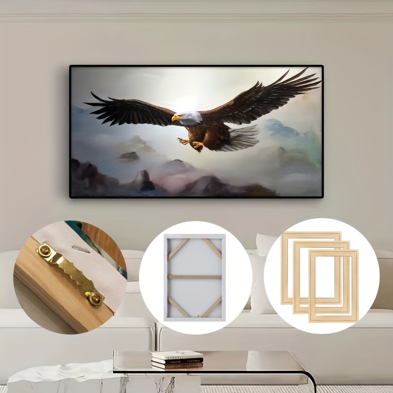 

1pc Framed Soaring Eagle Canvas Printed Poster, Modern High-definition Pictures, Living Room, Bedroom, Study, Bathroom Decoration Painting