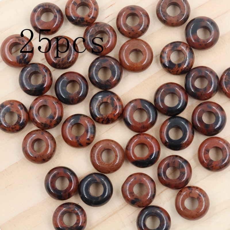 TEMU 25pcs Natural Stone Beads Abacus Stone Beads Round Beads Charms Separated Beads Hand Woven Easy Bracelet Necklace Pendant Additions, Jewelry