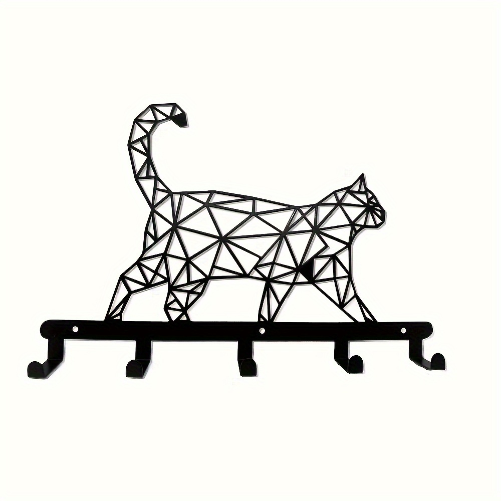 Coat Rack Wall Mount 7 Coat Hooks Hanging Cat Design Metal - Temu Canada