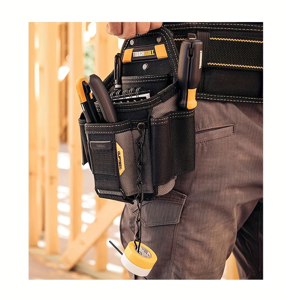 Small Electrician Tool Pouch Polyester 13-Pocket Organizer with Hub for  Professionals TB-CT-34, Black Uncharged System, Without Battery