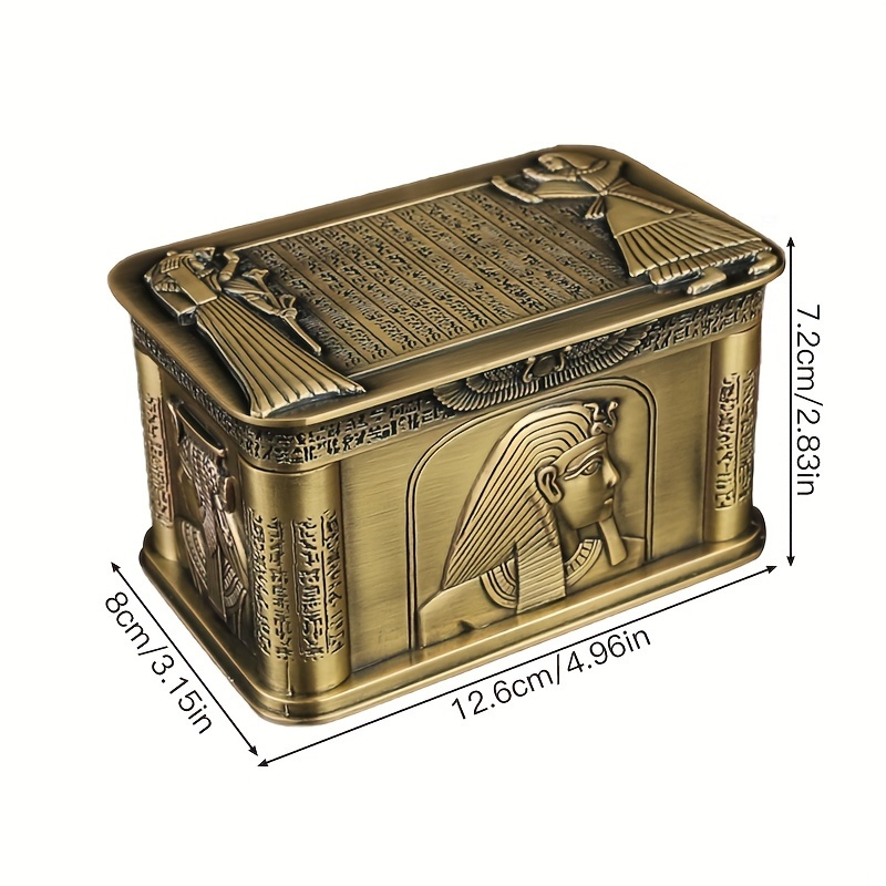 1pc Retro Style , Creative Metal Mini Jewelry Box
