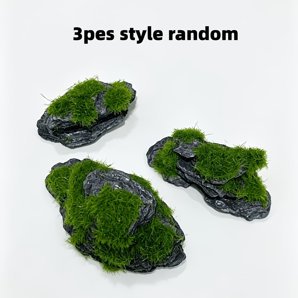 TEMU 3pcs Décorations de irrégulières réalistes, ornements de paysage miniature de style forêt ; Caractéristiques de surélevées pour les cours et les