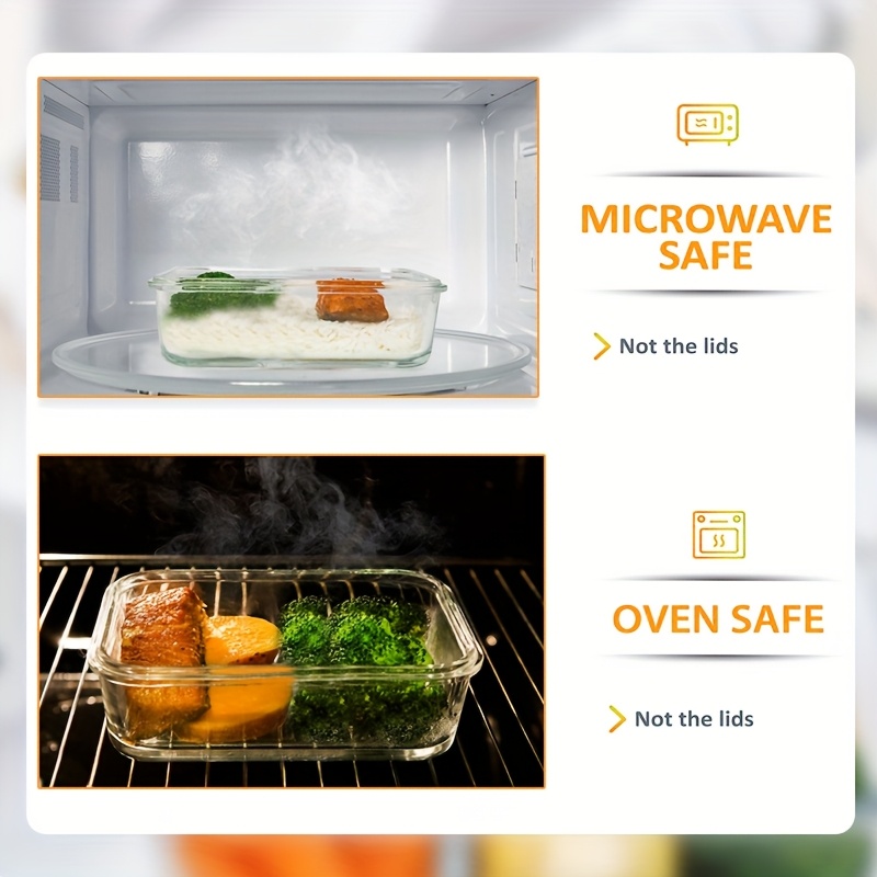 20pcs 10 lids 10 glass bowls large capacity food grade glass crisper set reusable food storage box with lid for microwave refrigerator heating freezing storage pre meal preparation storage container no electricity required Product details 4