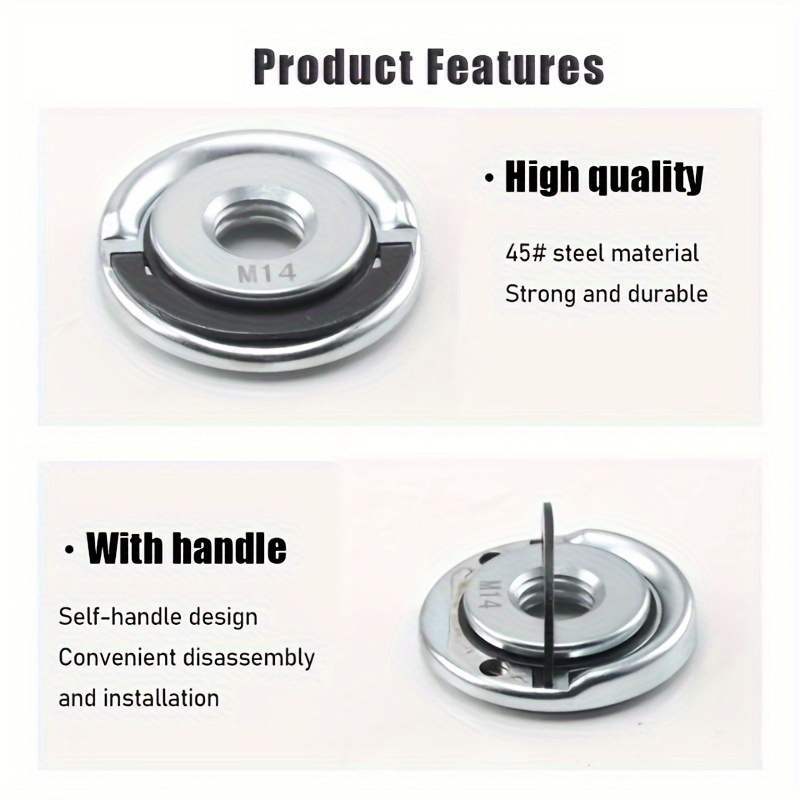 M14 Angle Grinder Locking Nut,Angle Grinder Accessory Quick Utility Clamping Tool,Angle Grinder Self-Locking Pressure Plate, Angle Grinder locking pressure plates, Thread Angle Grinder Locking Nuts Release Nut For Replacement