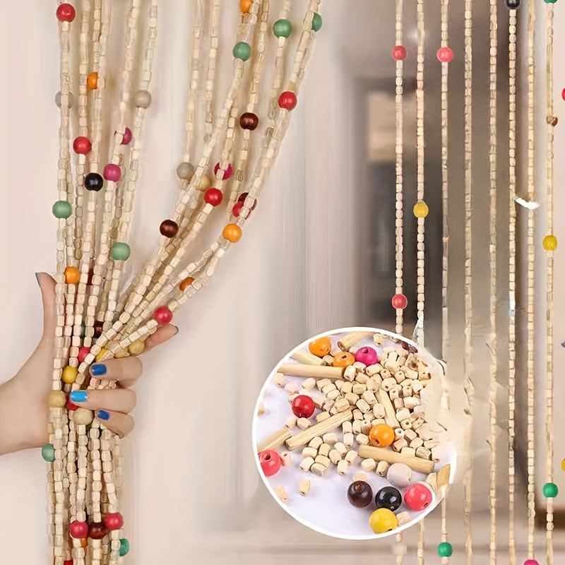 bohemian beaded door curtain 27 yarns colorful beads Temu Germany
