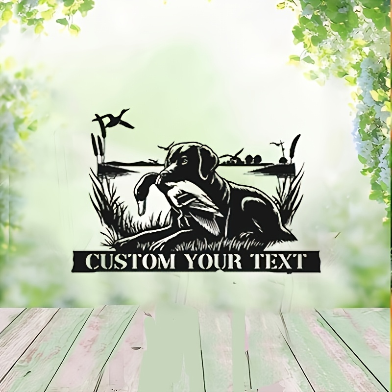 Customizable Labrador Retriever Metal Wall Sign – Personalized Duck Hunter Decor, Durable Waterproof Metal, Easy to Install, Perfect for Nature Lovers, Home Décor, Gifts, Black Finish, Indoor Wall Art, Dog Decor
