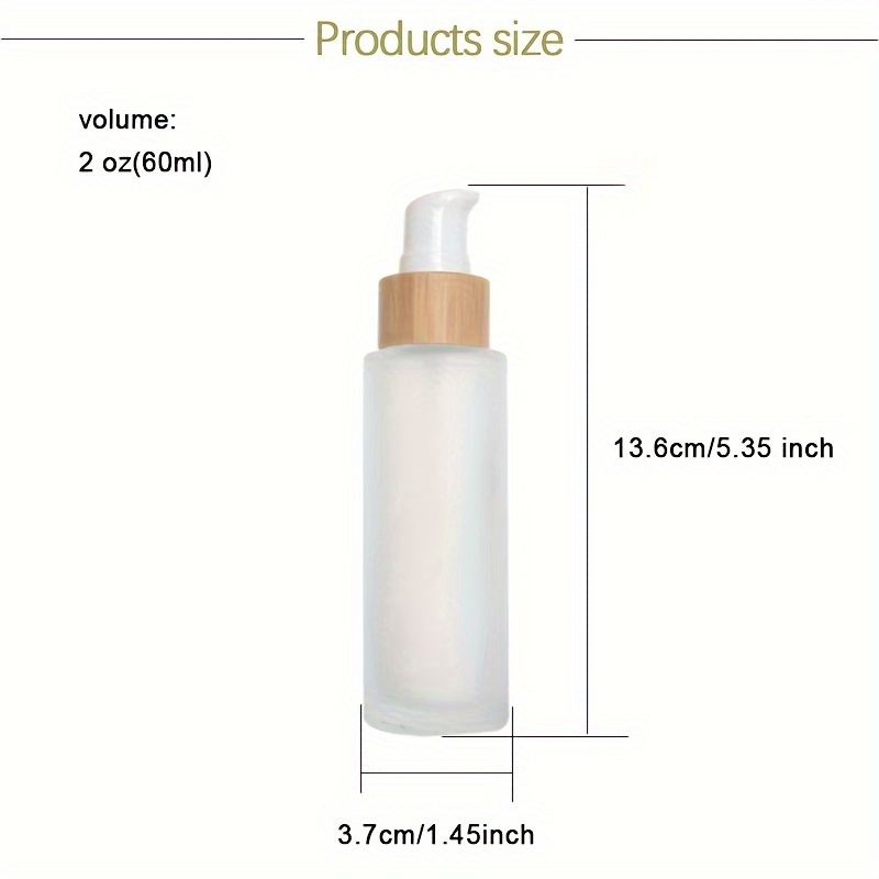 Empty Round Scrub Pump Bottle Shampoo Bottle, Extrusion Pump Frosted Empty Glass Bottle, Round Frosted Glass Bottle, Cosmetic Sample Bottle, Small And Portable