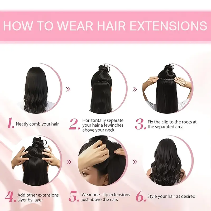 8pcs long clip-in hair extensions - waves, light to dark brown gradient, synthetic fiber hairpiece with clips for women - wedding, party, everyday volume & length - adds instant length & body details 5