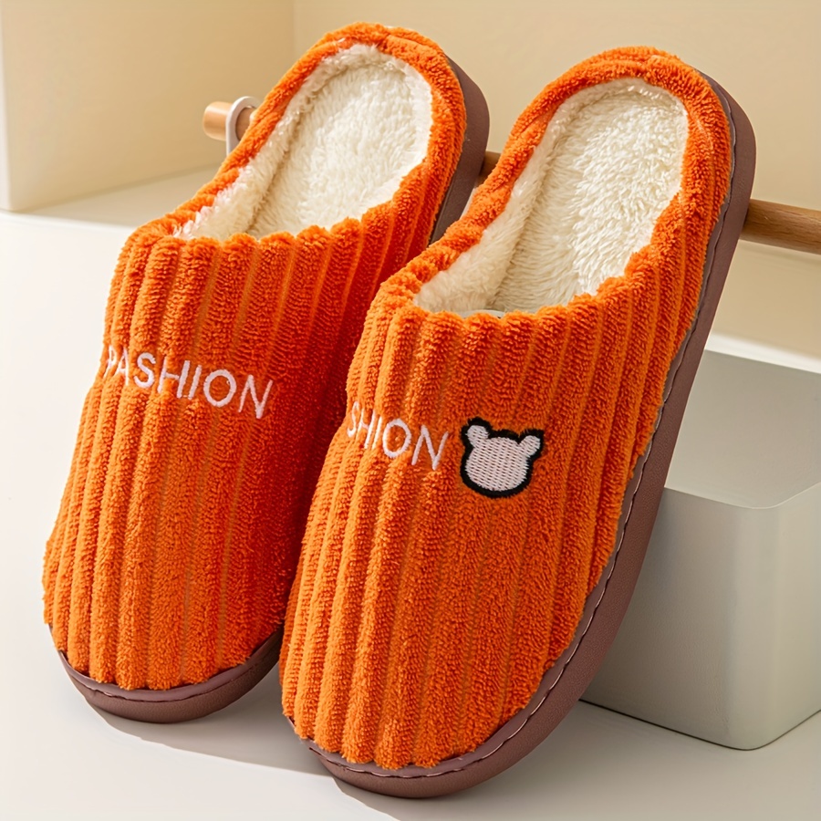 

Chaussons Douillets en Peluche pour Femmes avec Design Ours Mignon - Chaussures d'Intérieur Chaudes et Antidérapantes pour l'Automne & l'Hiver, Chaussons pour Femmes