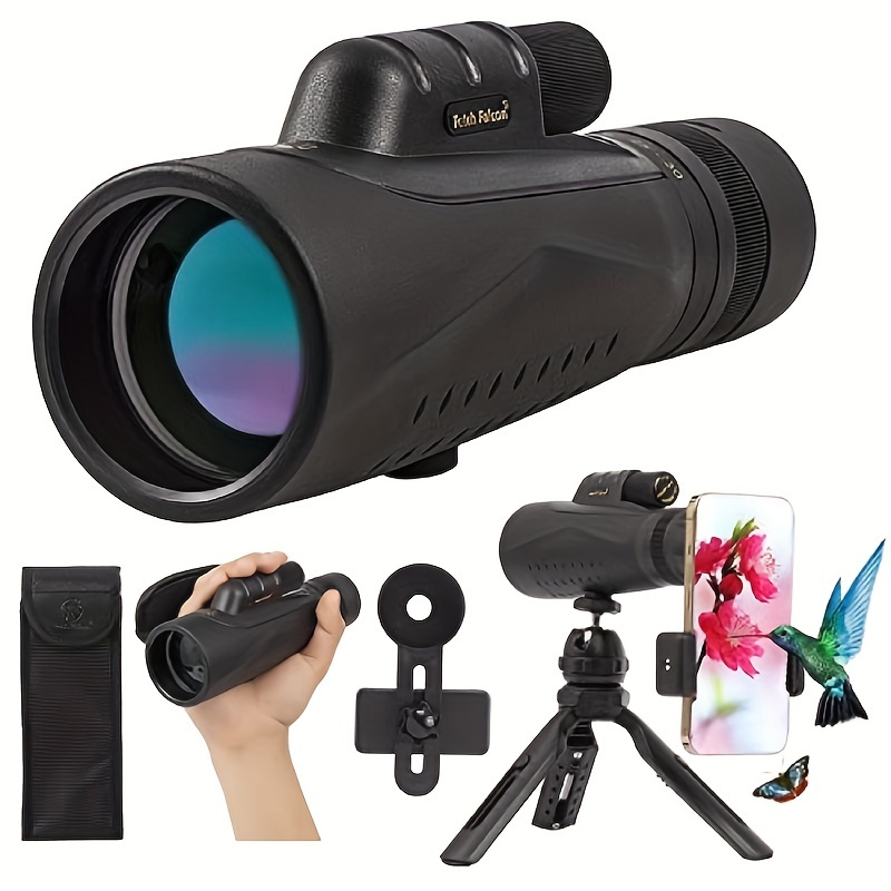 

80x100 Monocular Telescope For Smartphones - High Powered Hd Monocular With Tripod & Adapter, Low Light Vision For Adults - For Wildlife, Bird Watching, Hunting, Hiking