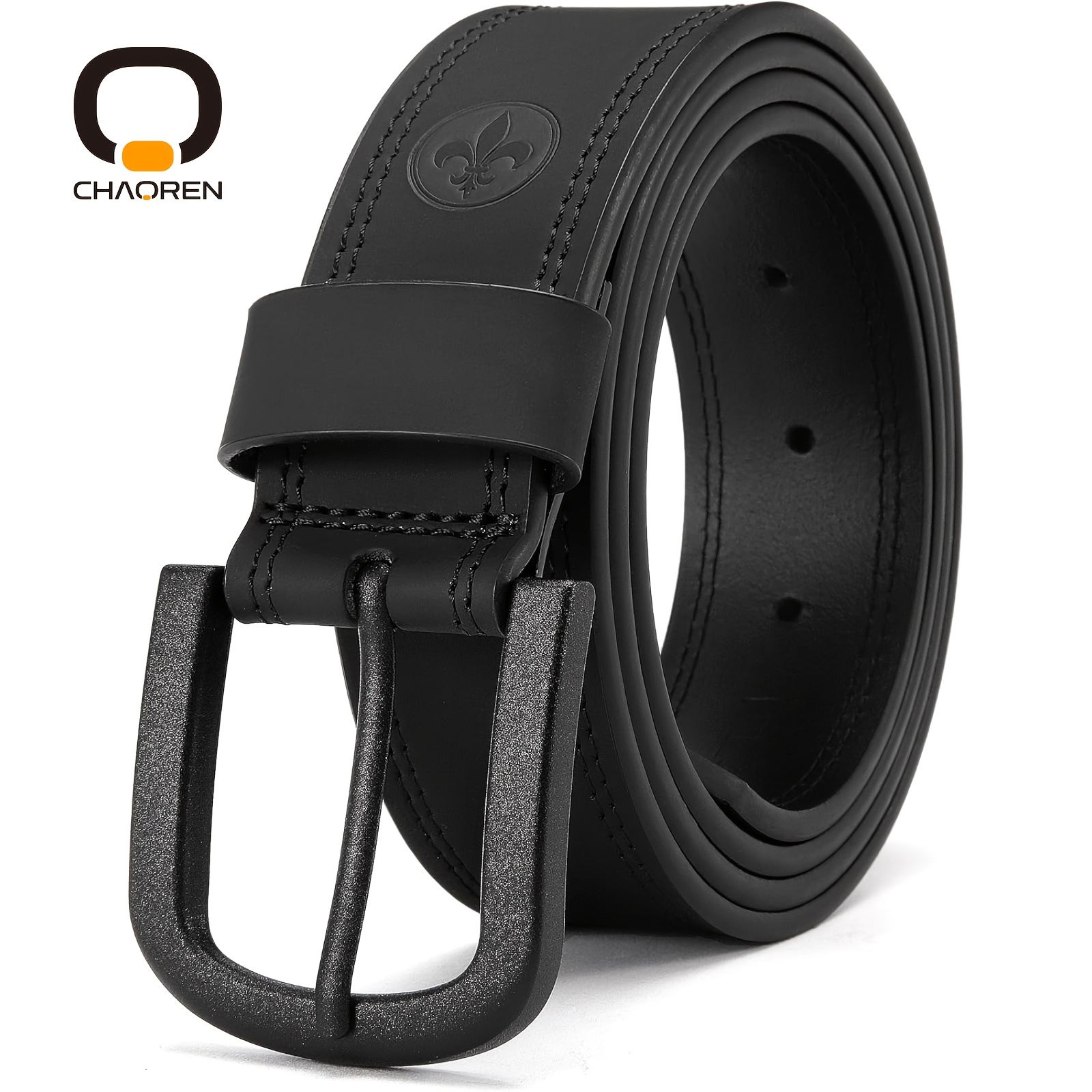 

Ceinture pour Hommes en Similicuir de CHAOREN - Ceinture Noire avec Boucle Carrée Élégante de 38mm pour Jeans et Pantalons de Travail, Ajustement Parfait, et Stylée